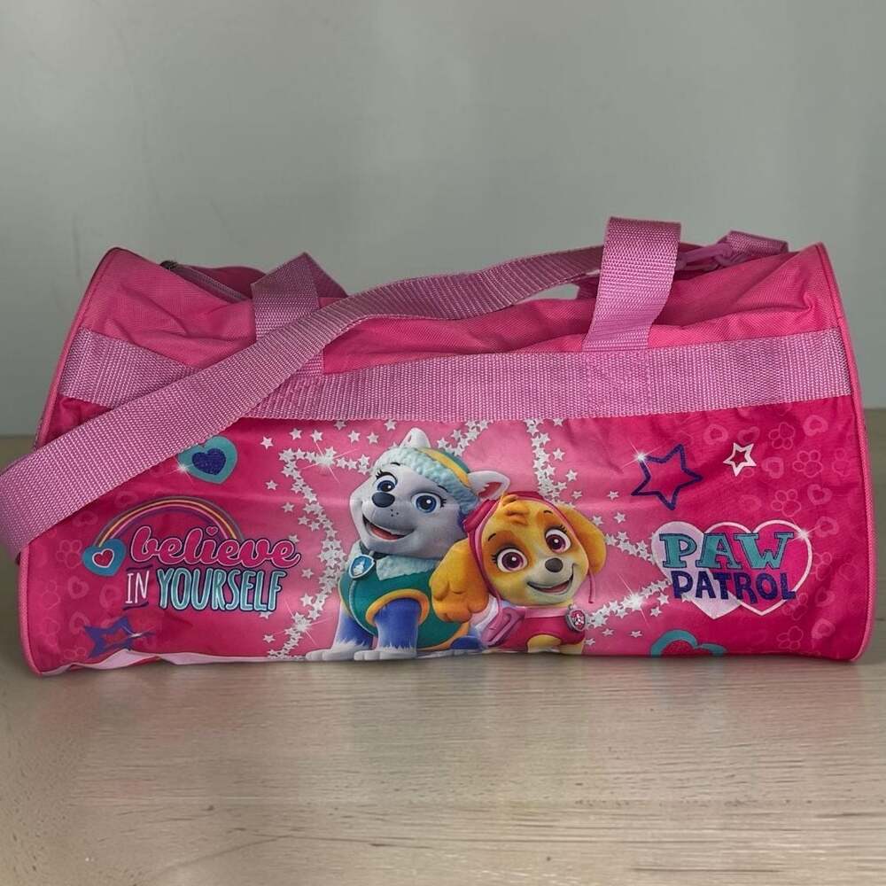 Nickelodeon Paw Patrol 18" Girls Pink Duffel Bag Everest And Skye